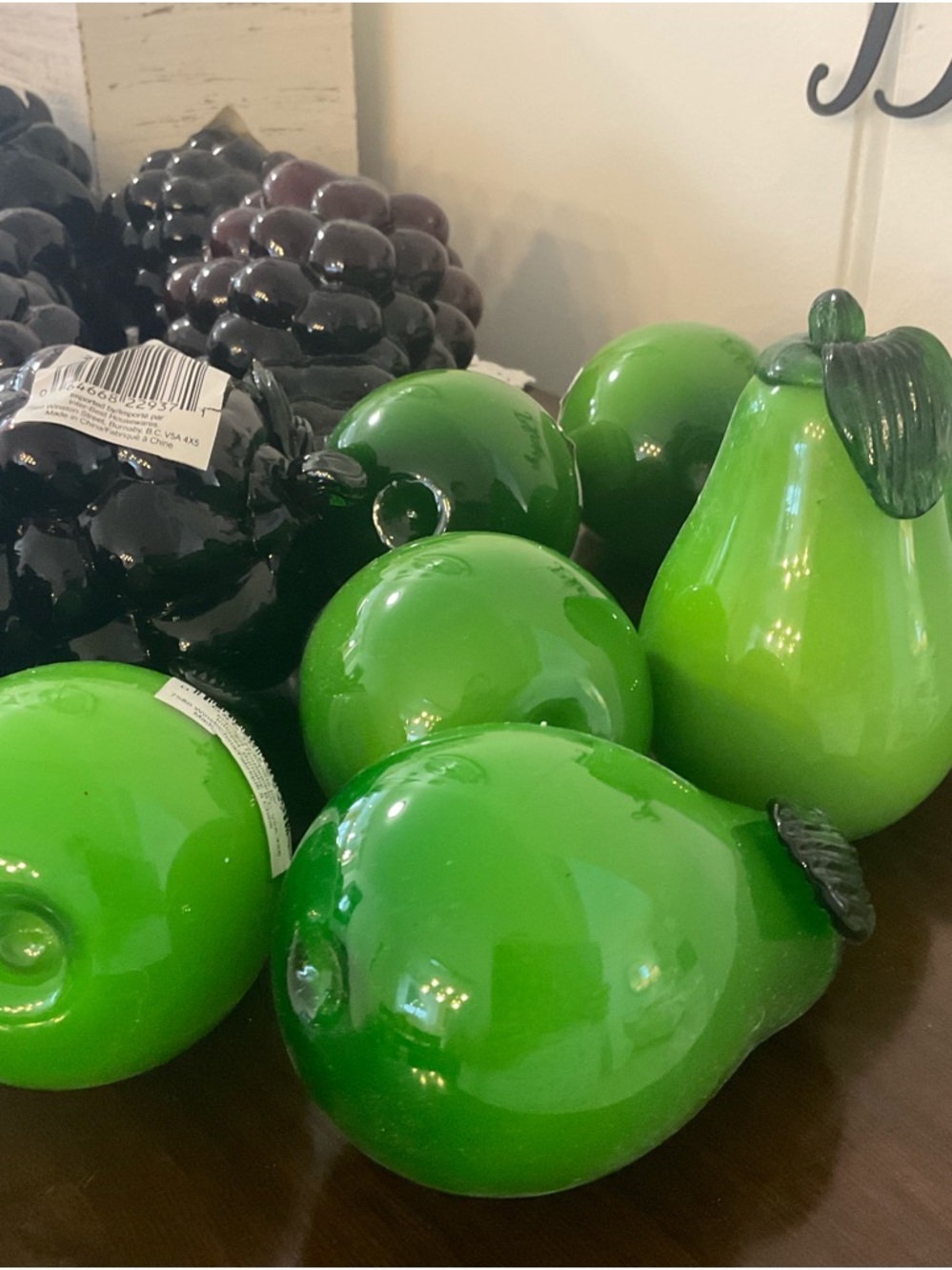 Glossy Green Glass Pear